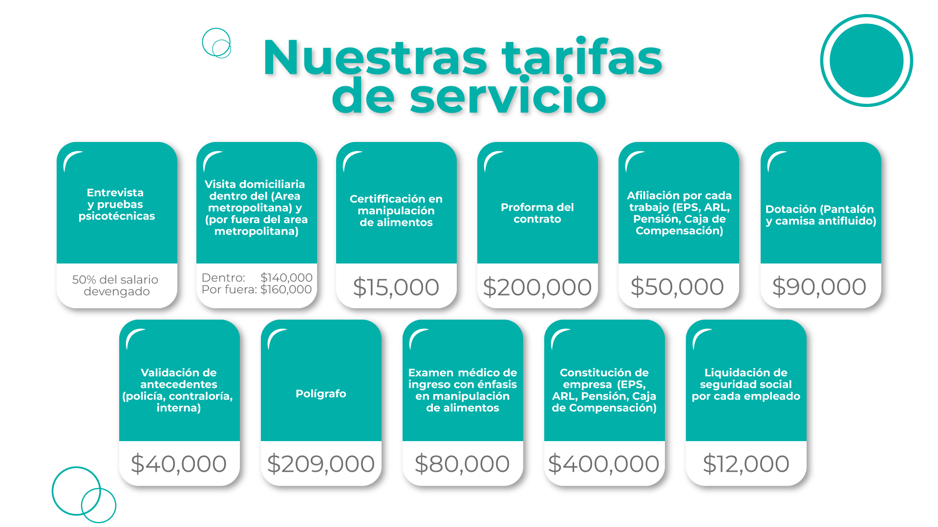 Servicio tarifas 2